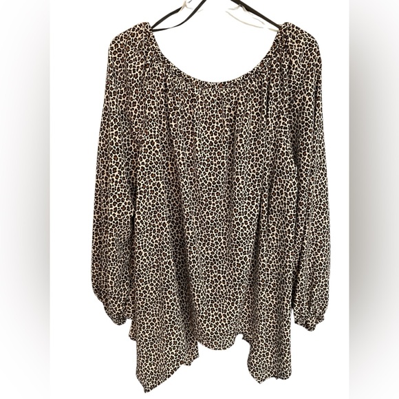 NWT Michael Kors Animal Print Flowy Tunic Top Size 2X - Picture 3 of 5